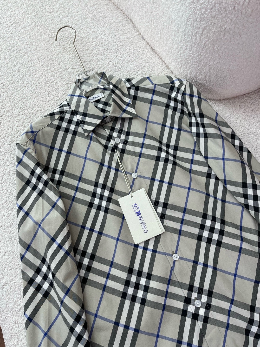 BURBERRY - Slim Fit Check Cotton Poplin Shirt