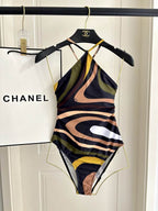 PUCCI - Patterned Halterneck One-Piece Swimsuit