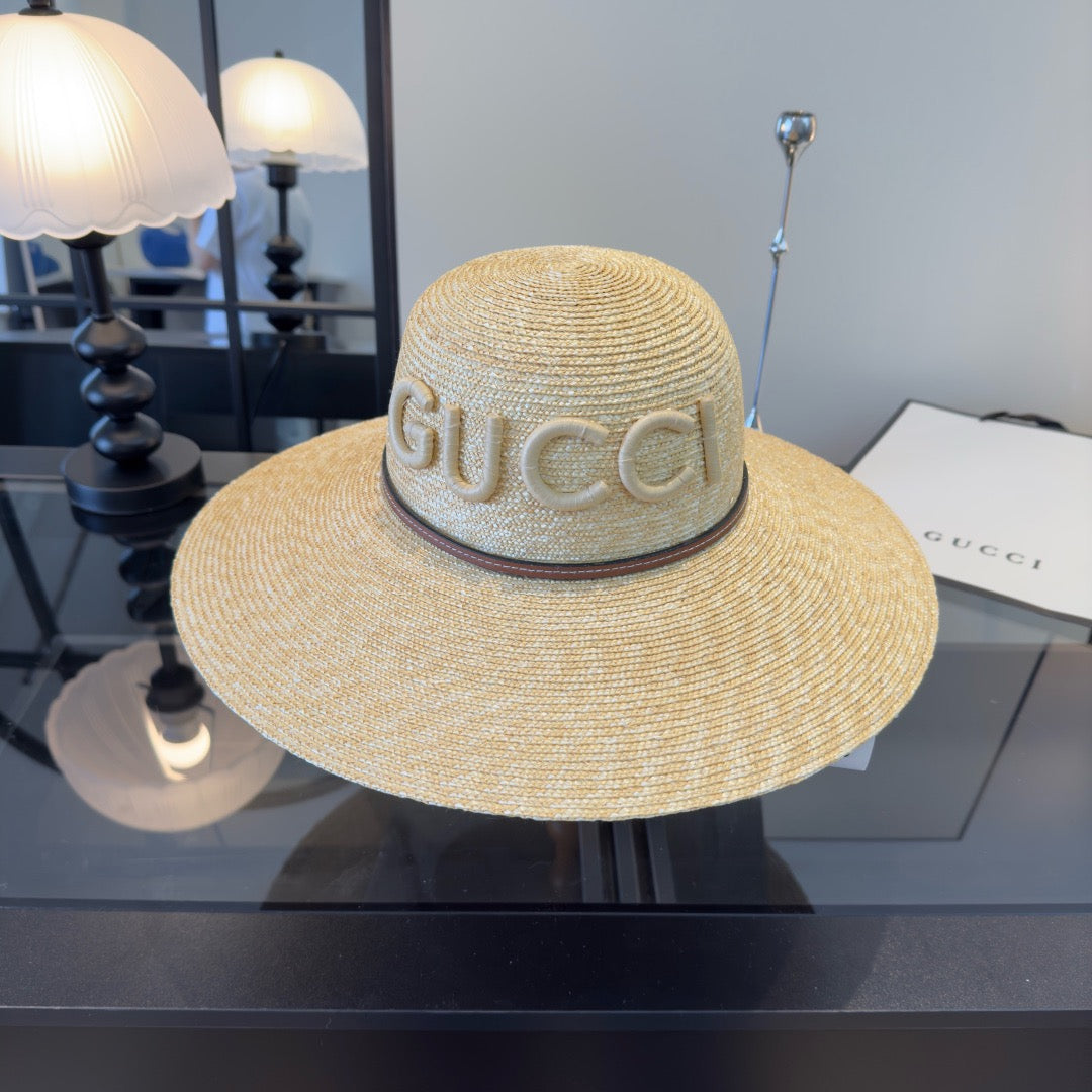 GUCCI - trimmed raffia sun hat