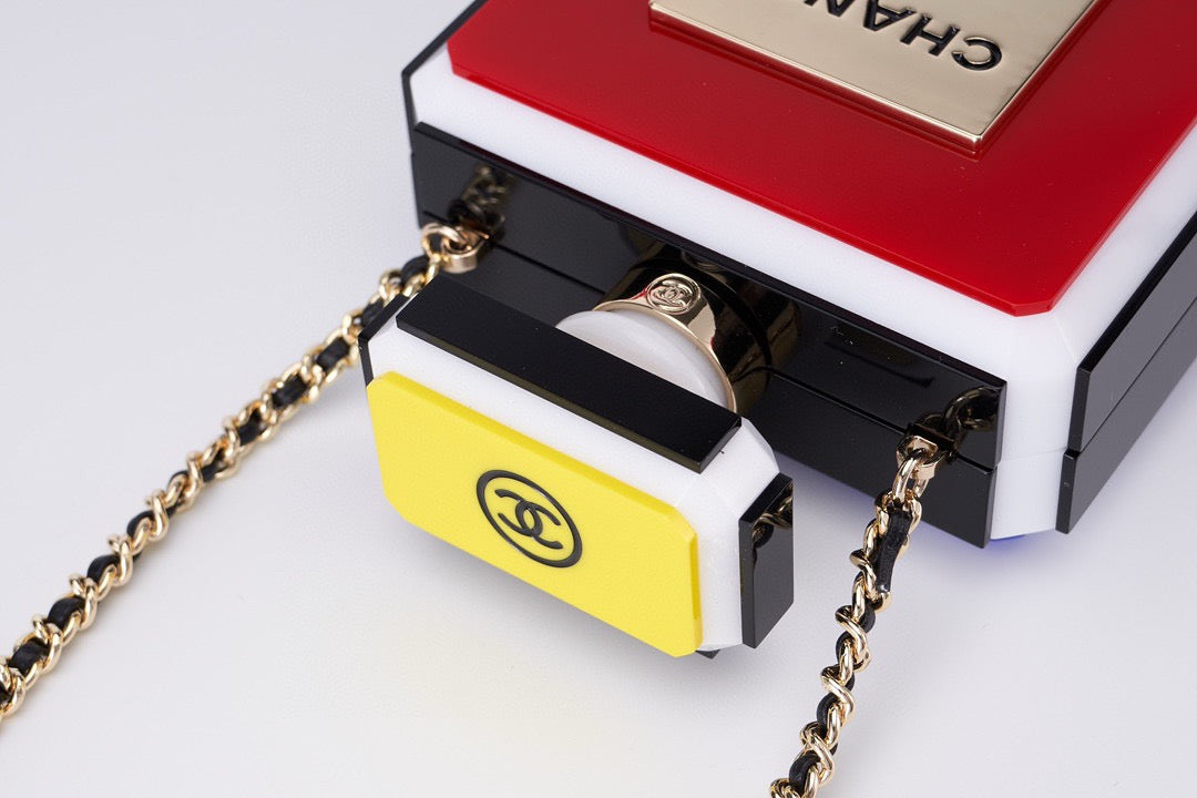 CHANEL - Chanel Plexiglass Perfume Bottle Evening Bag