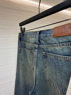 GUCCI - cotton denim pants with horsebit