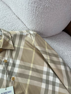 BURBERRY - Slim Fit Check Cotton Poplin Shirt