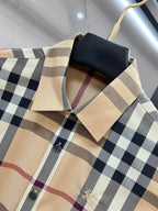 BURBERRY - Stretch Poplin Check Short Sleeve Shirt