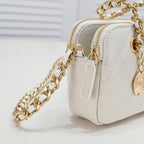 CHANEL -  Caviar Quilted Clutch With Chain White