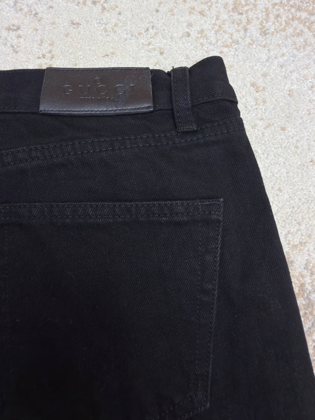 GUCCI - cotton denim pants with horsebit