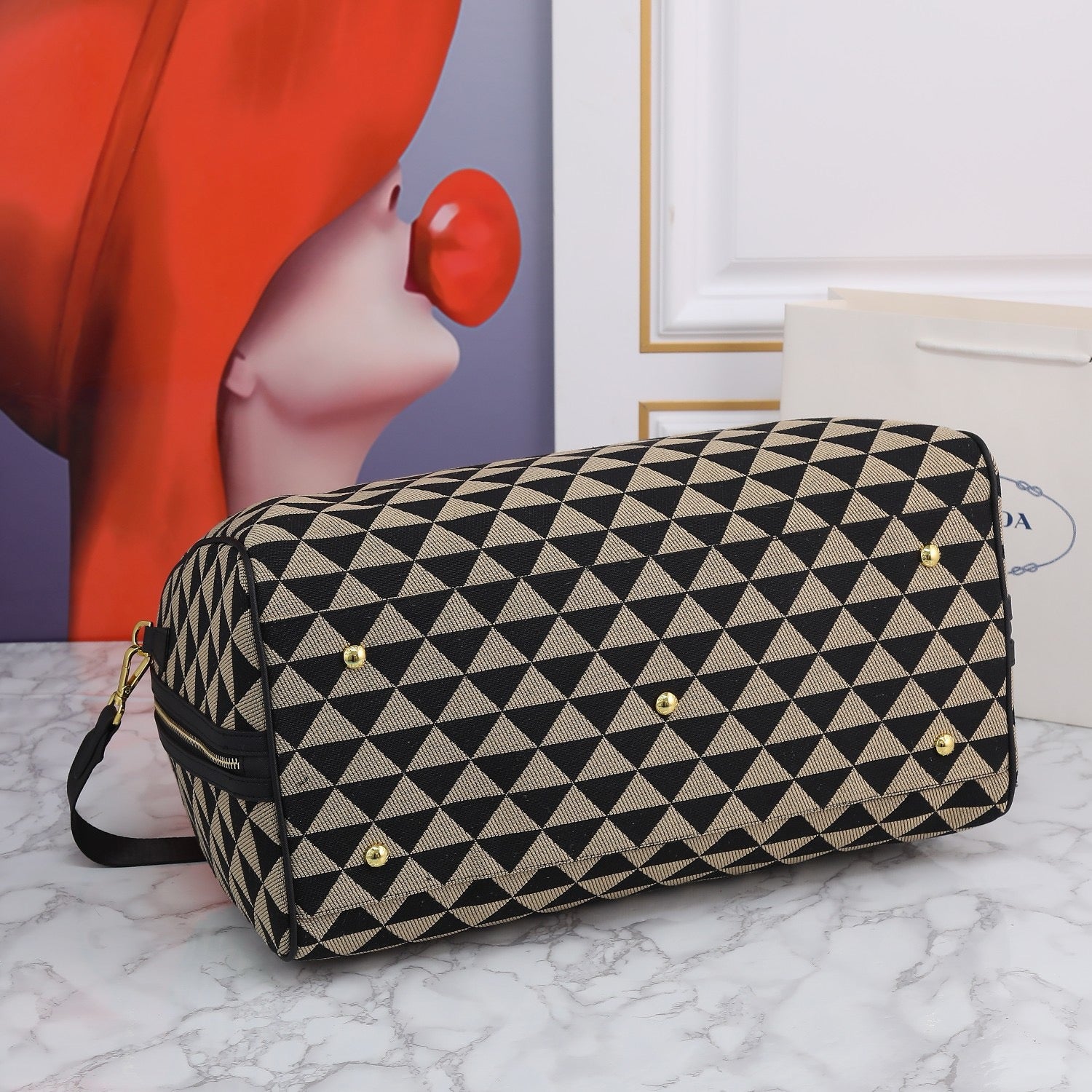 PRADA - Prada Symbole embroidered fabric bag