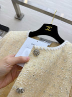 CHANEL - Chanel Light Yellow Tweed Jacket and Dress Set