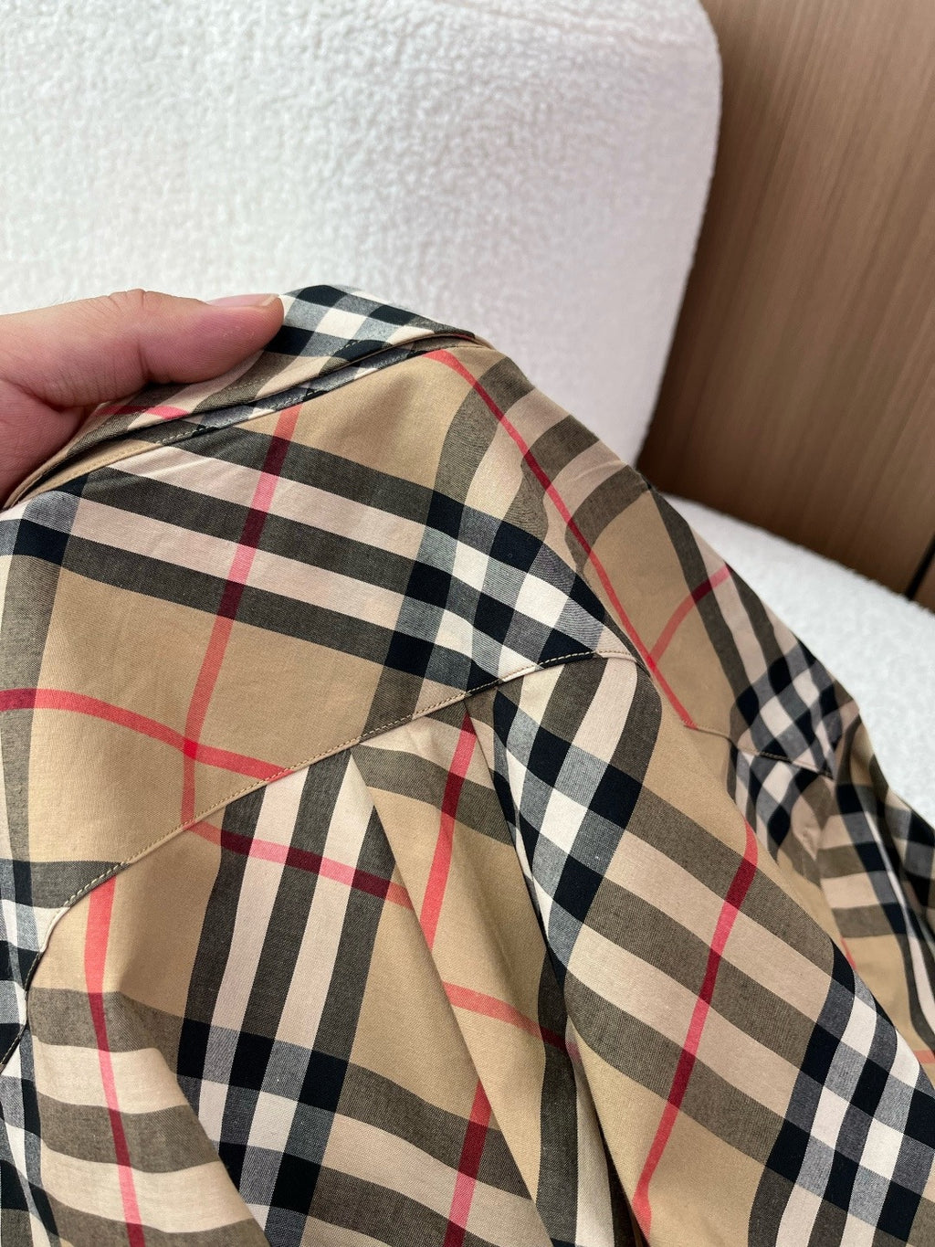 BURBERRY - Slim Fit Check Cotton Poplin Shirt