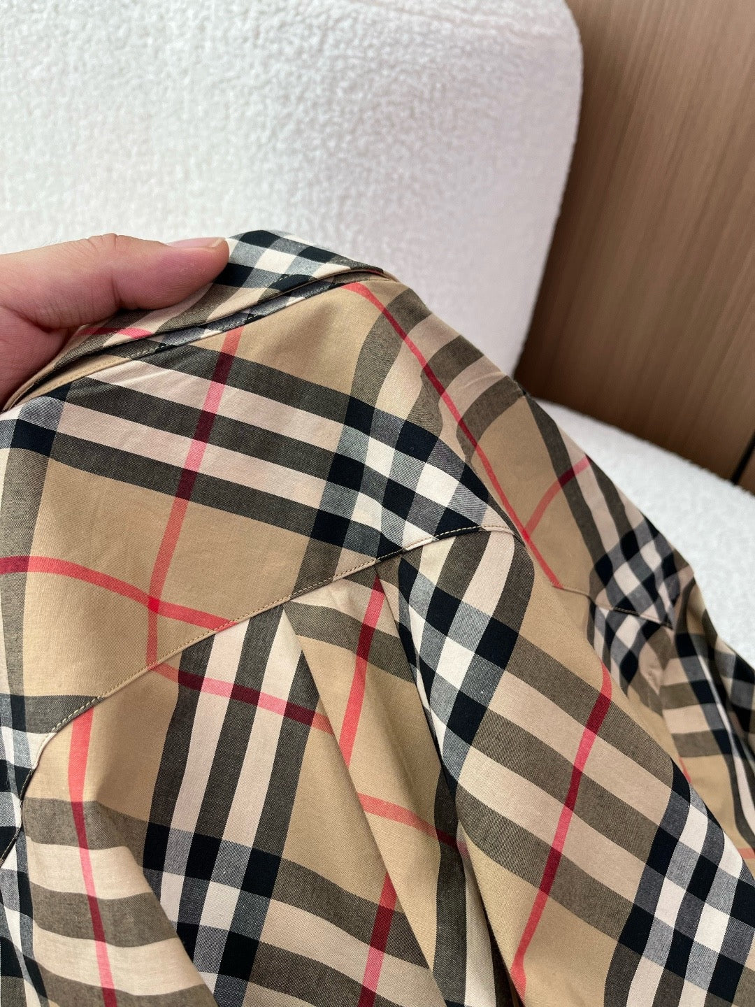 BURBERRY - Slim Fit Check Cotton Poplin Shirt