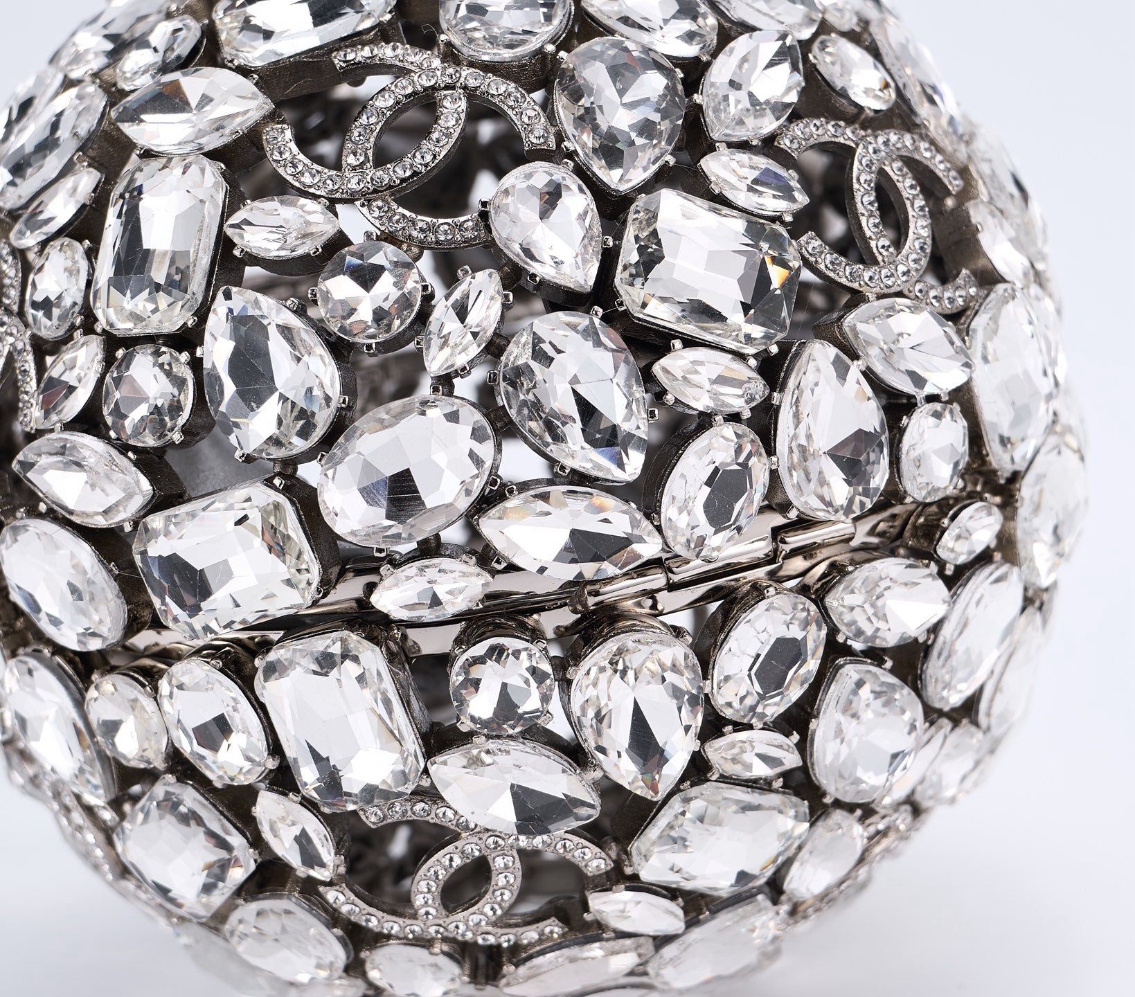 CHANEL - Gold Metal Strass Crystal Sphere Minaudiere Clutch Hardware, 2025