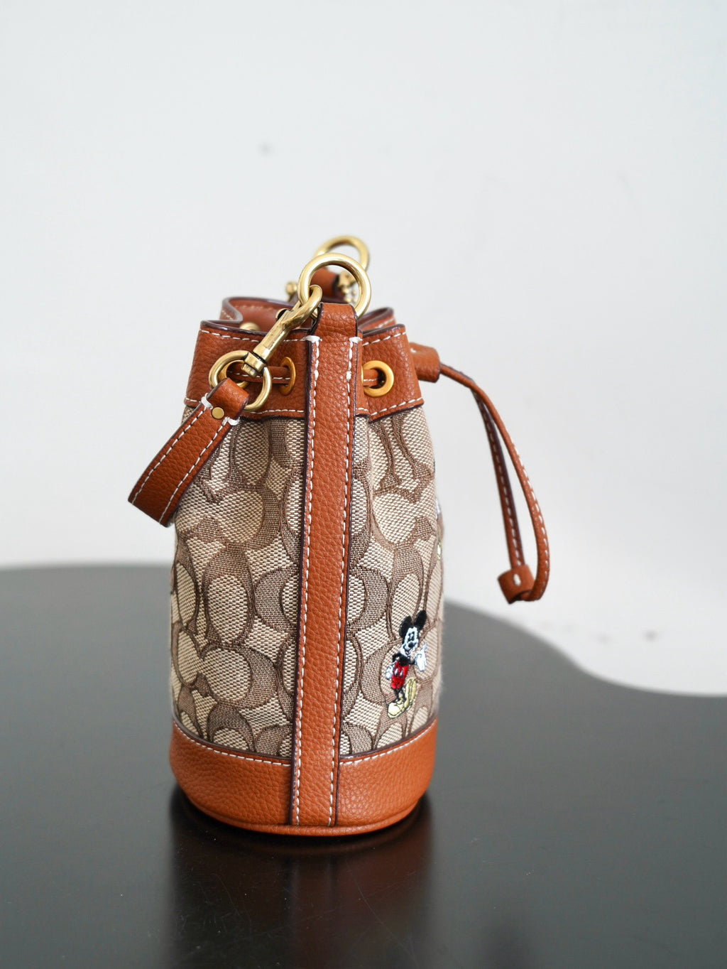 COACH - Disney Mini Dempsey Bucket Bag In Signature Jacquard Mickey Mouse