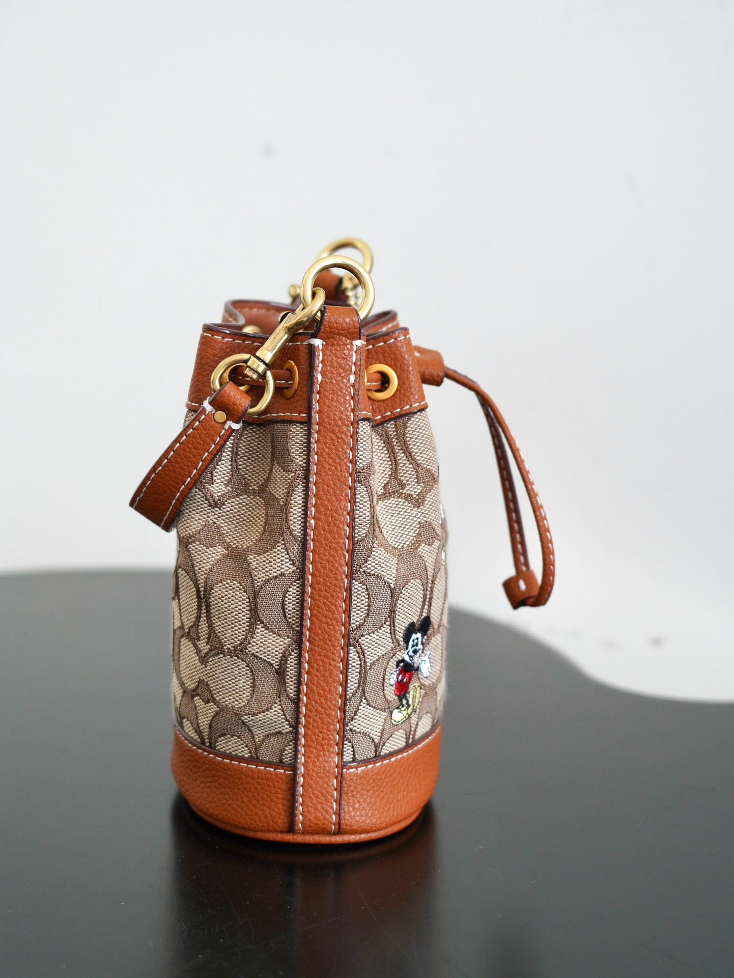 COACH - Disney Mini Dempsey Bucket Bag In Signature Jacquard Mickey Mouse