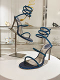 RENE CAOVILLA - CLEO blue SANDAL WITH CRYSTAL 105