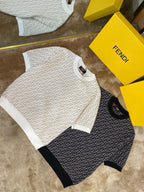 FENDI - Jacquard Knitted T-Shirt