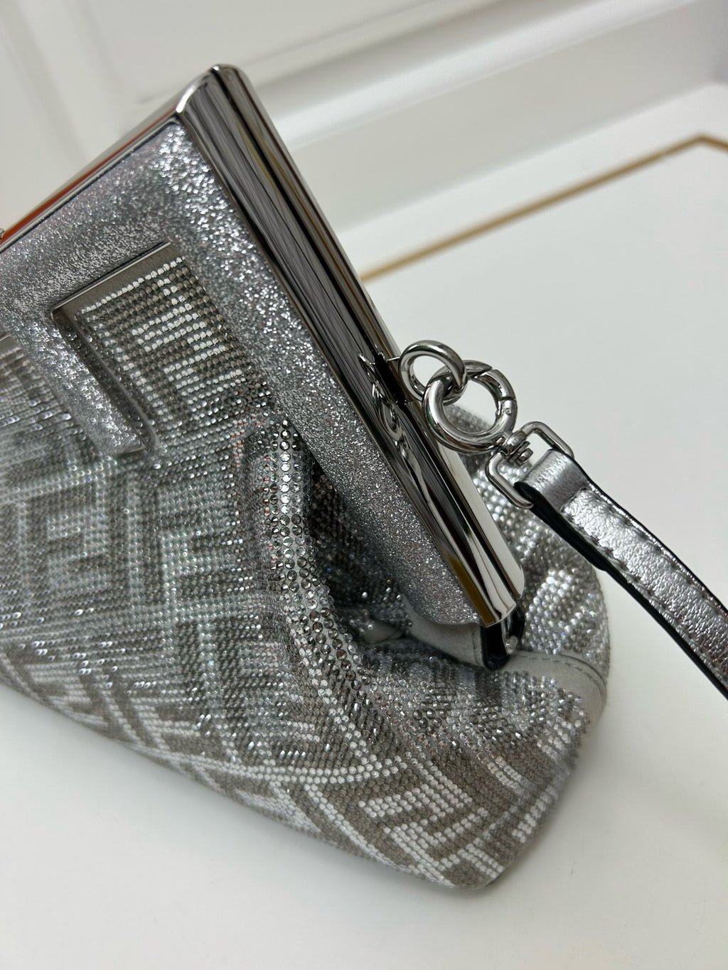 FENDI - Women's White Small First Crystal Bag