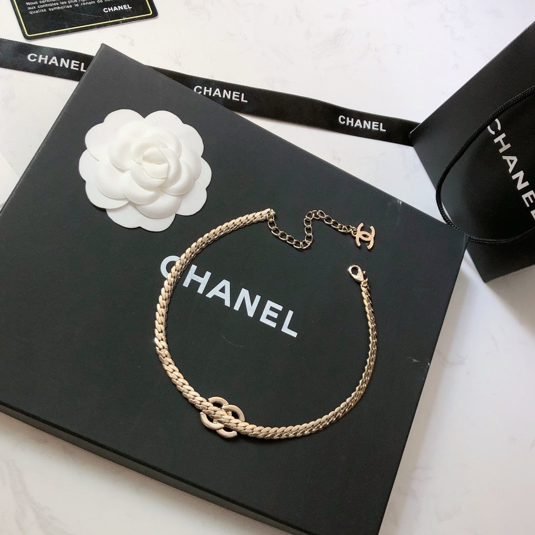 CHANEL - Crystal CC Choker Necklace