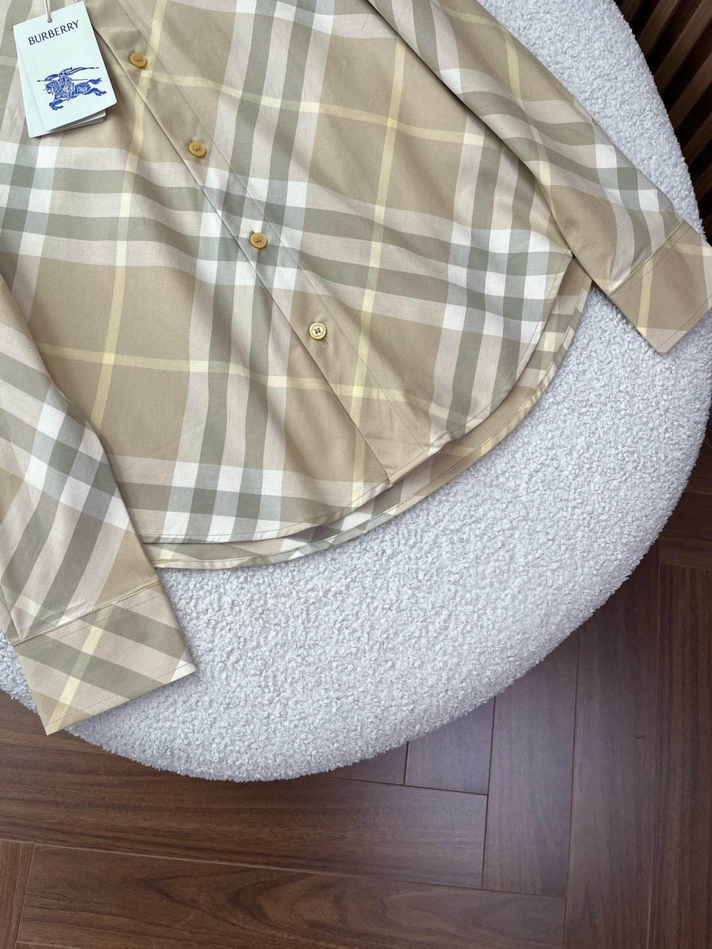 BURBERRY - Slim Fit Check Cotton Poplin Shirt