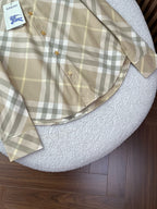 BURBERRY - Slim Fit Check Cotton Poplin Shirt