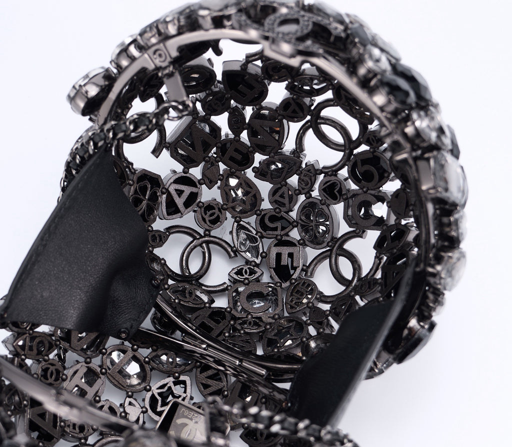 CHANEL - Gold Metal Strass Crystal Sphere Minaudiere Clutch Hardware, 2025
