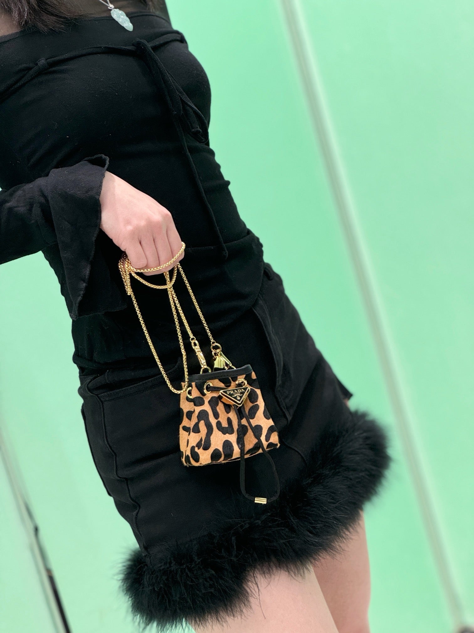PRADA - animal-print mini bag