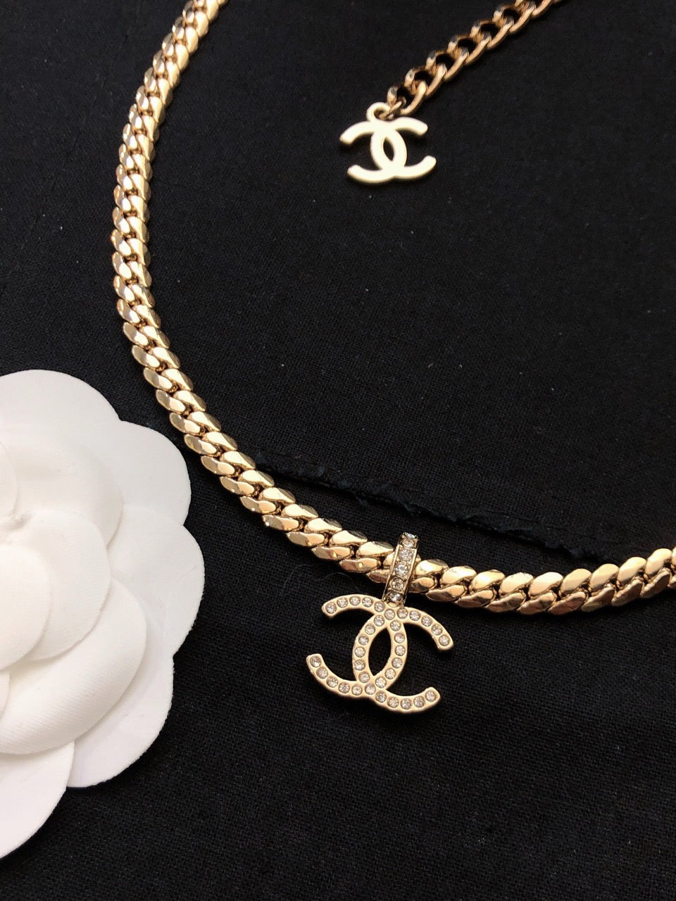 CHANEL - Crystal CC Choker Necklace