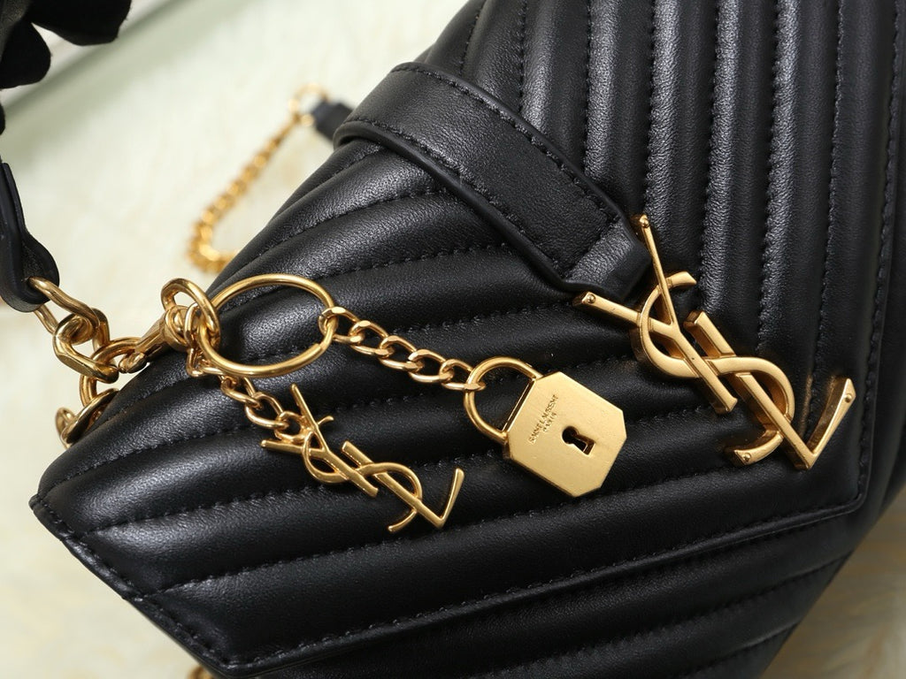 SAINT LAURENT- Black Leather Handbag