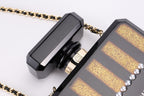 CHANEL - Chanel Balck/Gold Plexiglass Perfume Bottle Evening Bag