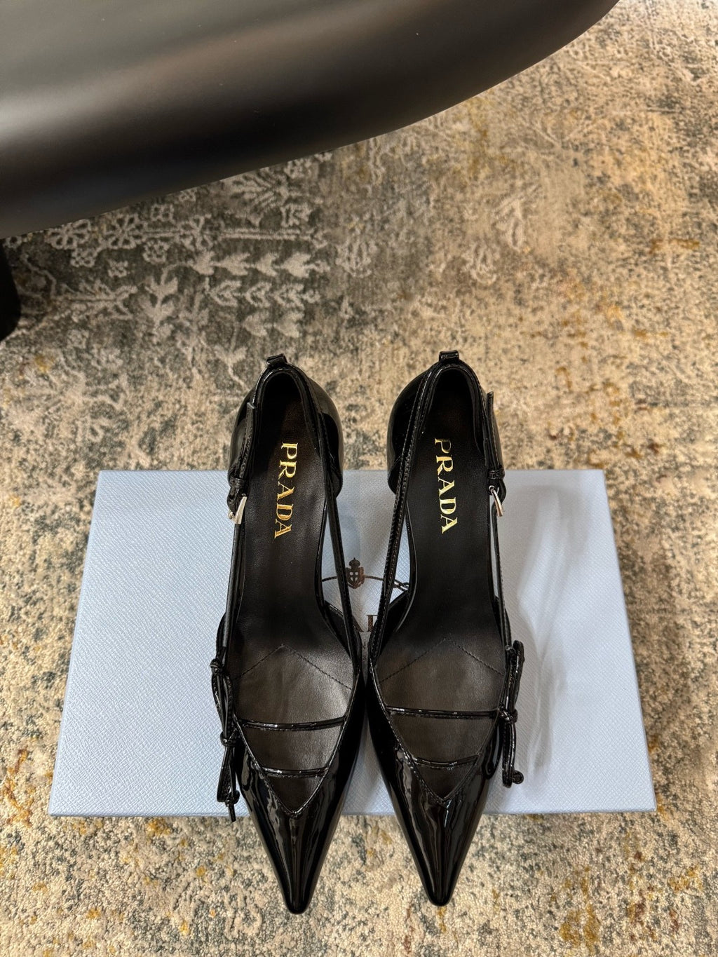 DIOR - open side patent leather heeled pumps