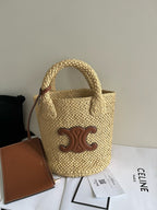 CELINE - TEEN COUFFIN IN WICKER AND NATURAL CALFSKIN