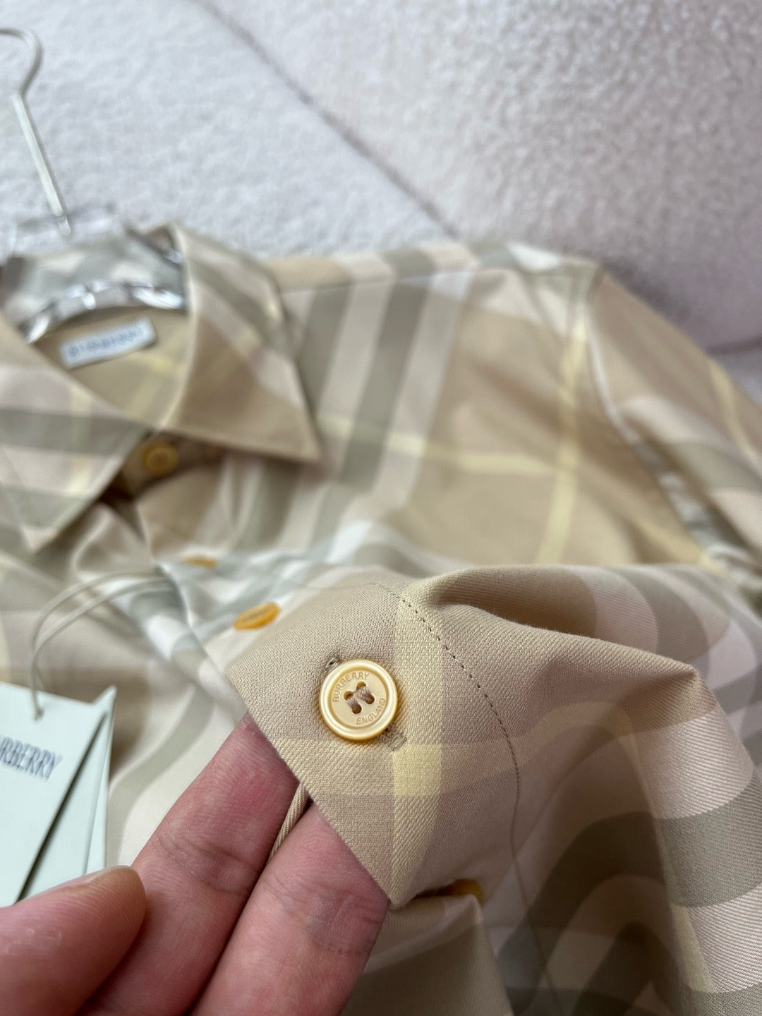 BURBERRY - Slim Fit Check Cotton Poplin Shirt