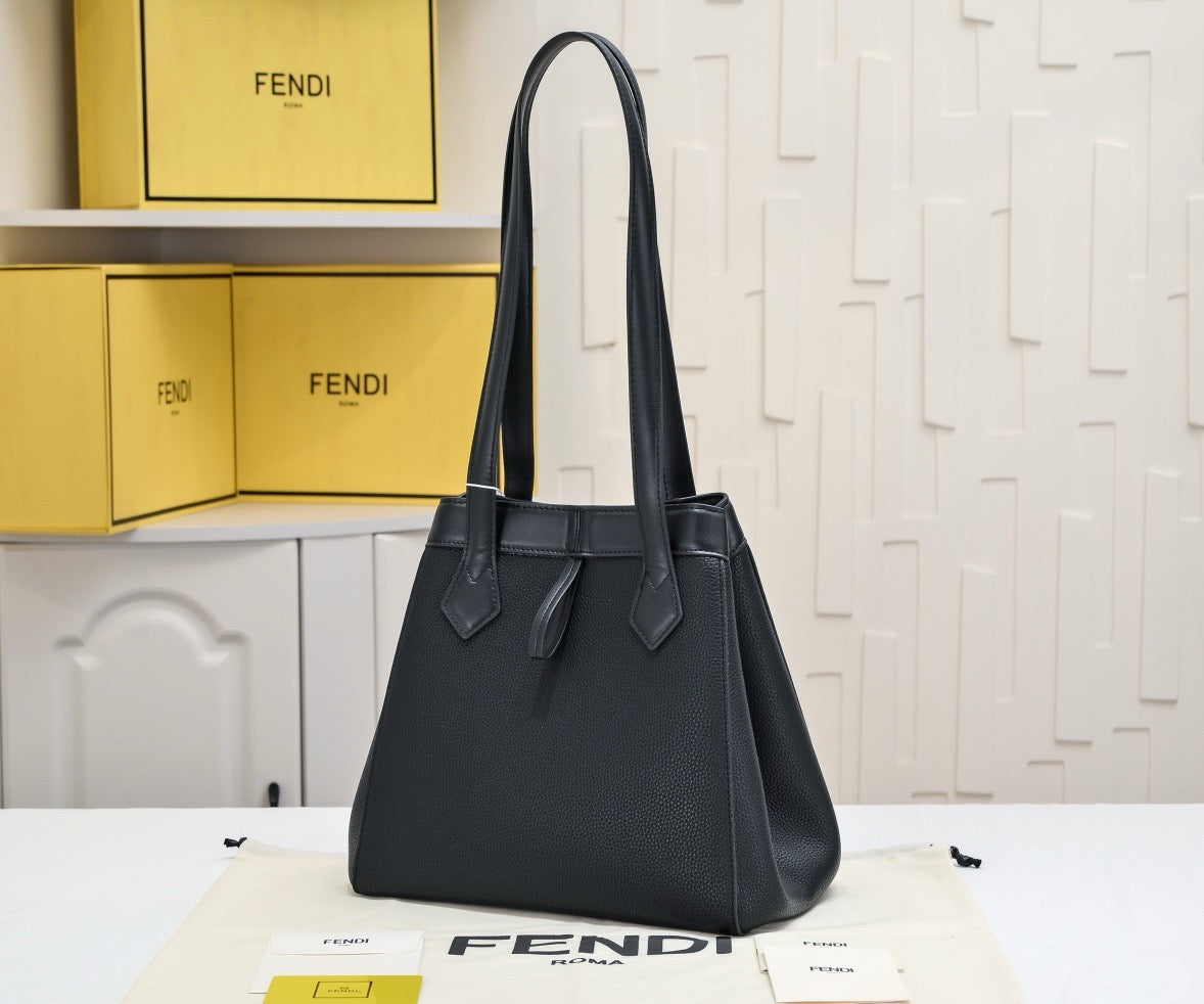 FENDI - Brown FF jacquard leather bag
