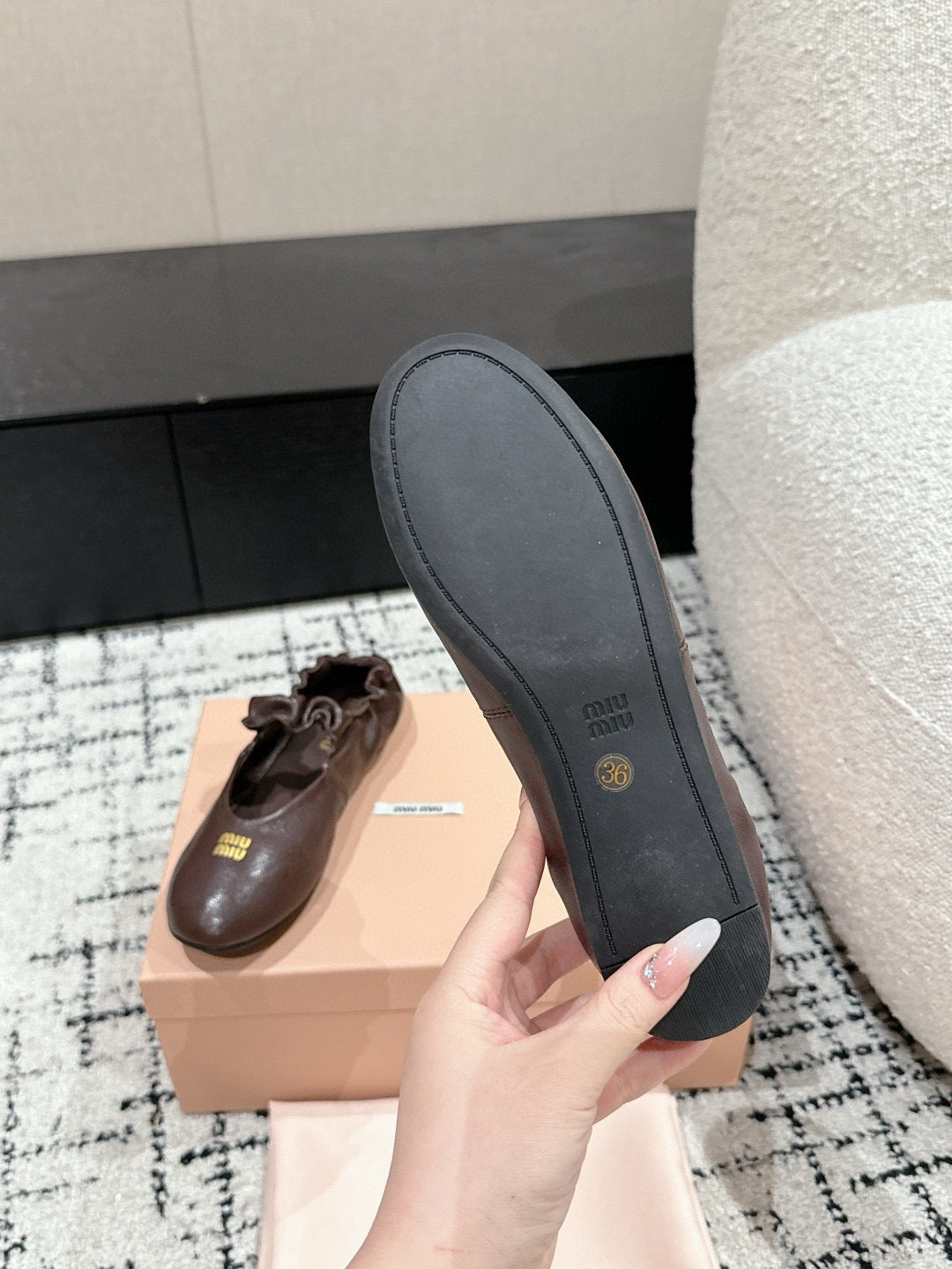 MIU MIU - Ruches nappa leather ballerinas