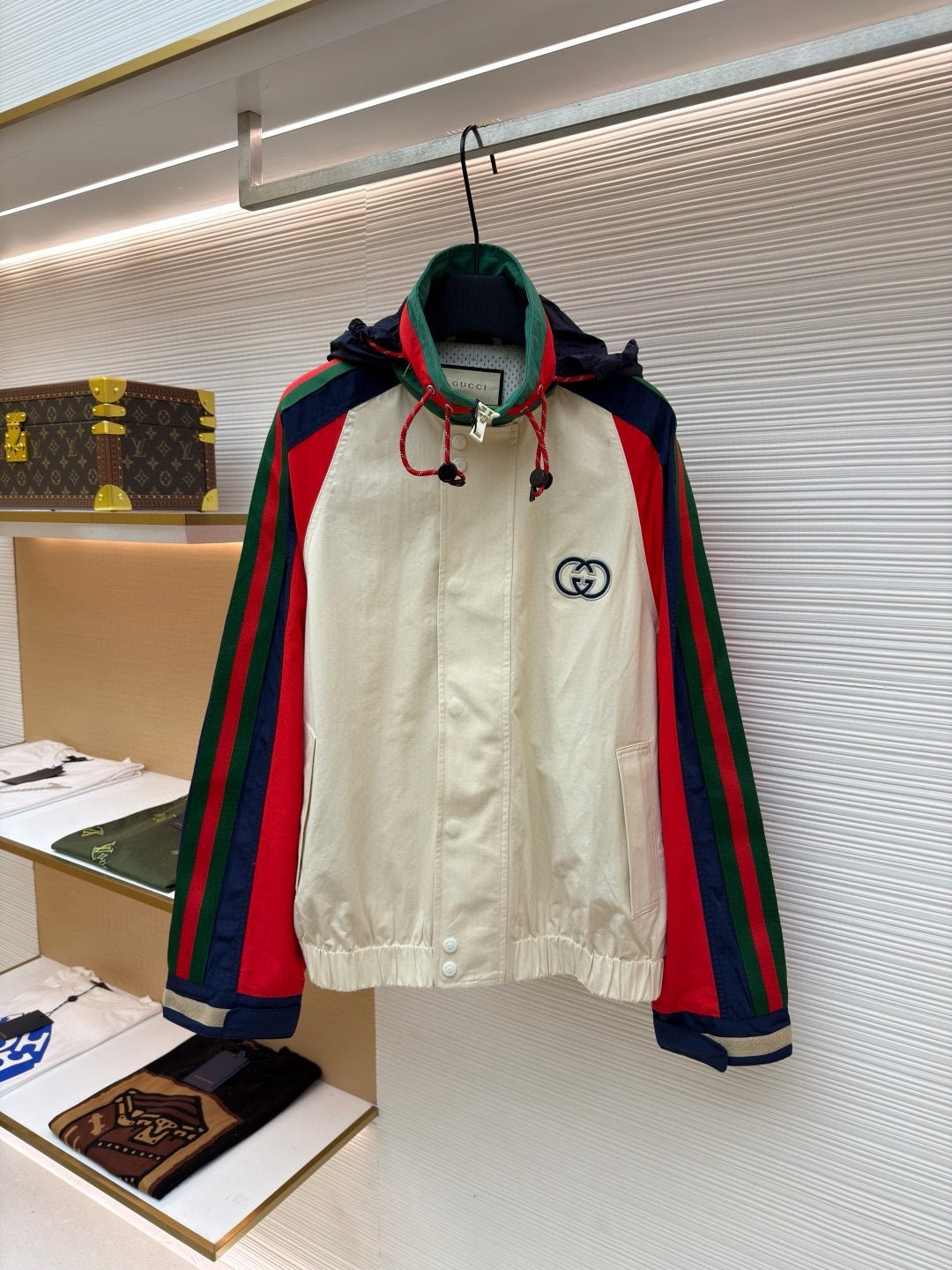GUCCI  - Men's Red Gg Logo Grg Jacket