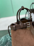 PRADA - Prada Buckle big Leather Handbag With Belt
