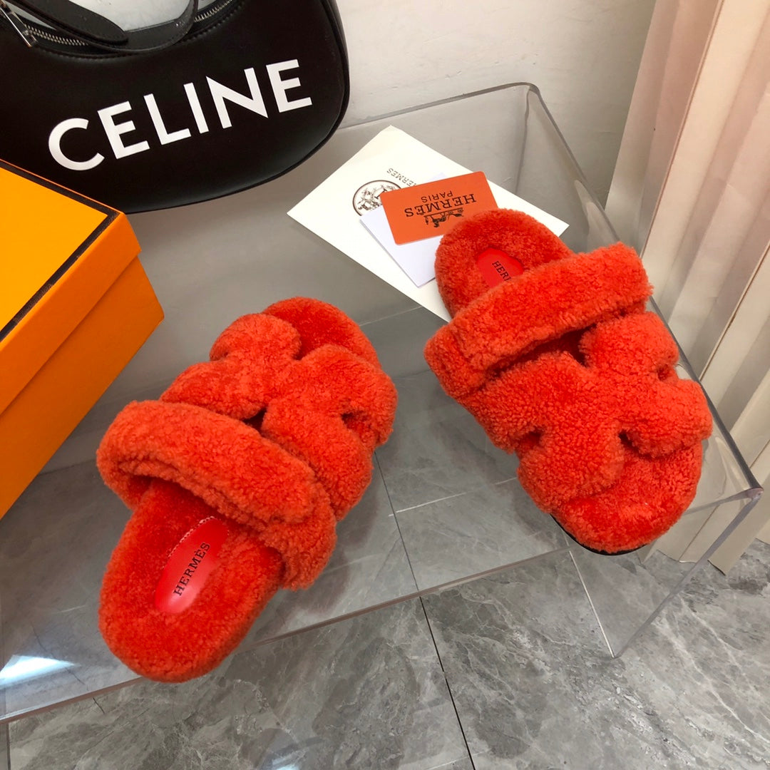 HERMES - Orange Shearling Chypre