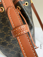 CELINE - TEEN CLARA BAG IN TRIOMPHE CANVAS AND CALFSKIN