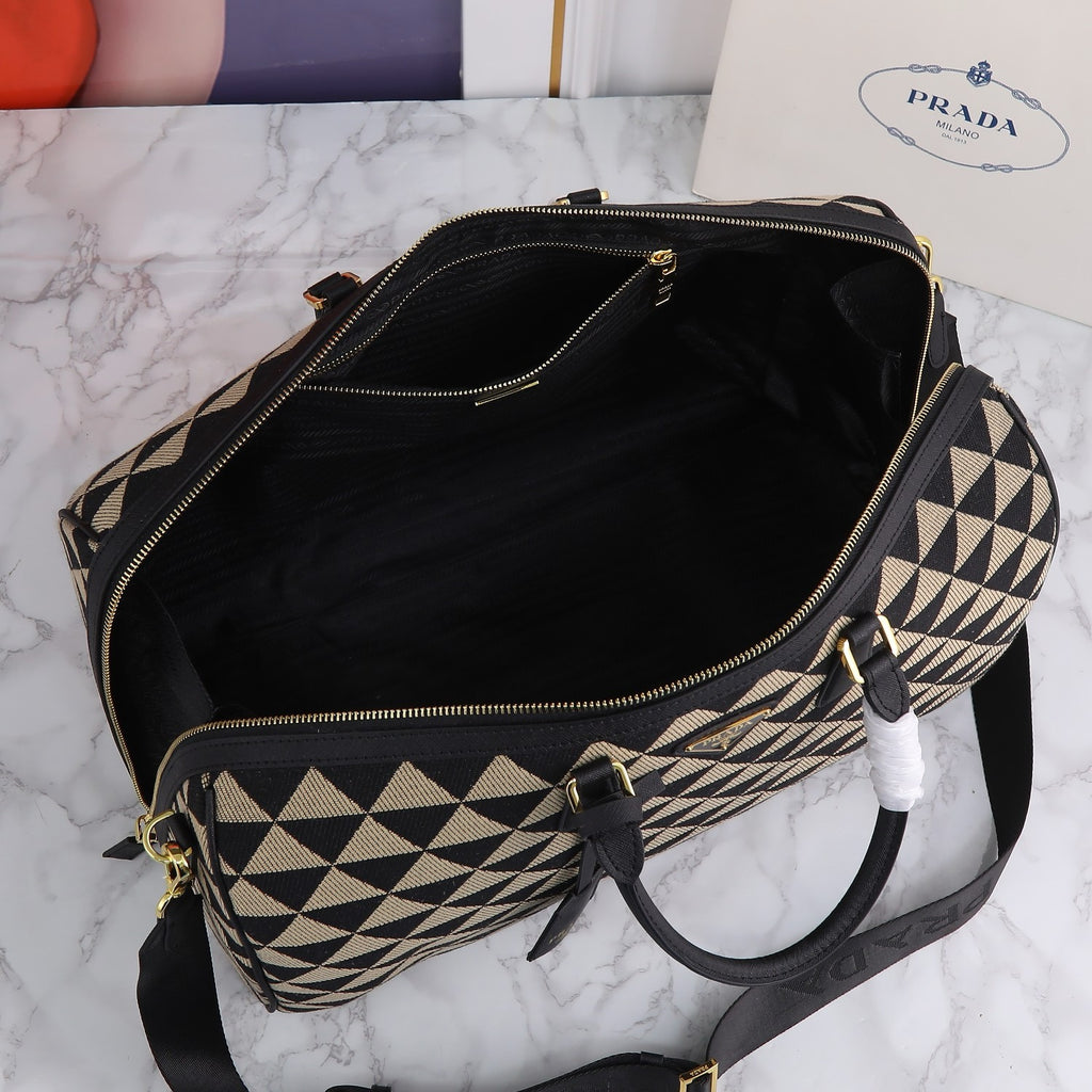 PRADA - Prada Symbole embroidered fabric bag