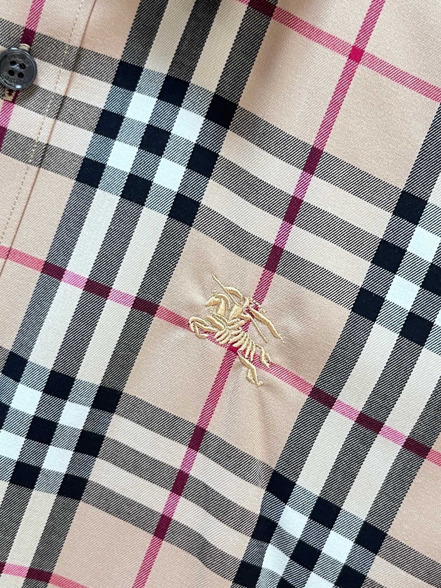 BURBERRY - Stretch Poplin Check Short Sleeve Shirt