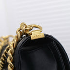 CHANEL - Exotics Small Boy Bag Black Python Molurus Leather