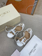 JIMMY CHOO - Women’s Ivory Floral Lace Sandals with Pearl