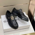 GIVENCHY - Givenchy Black Squared Buckle Loafers