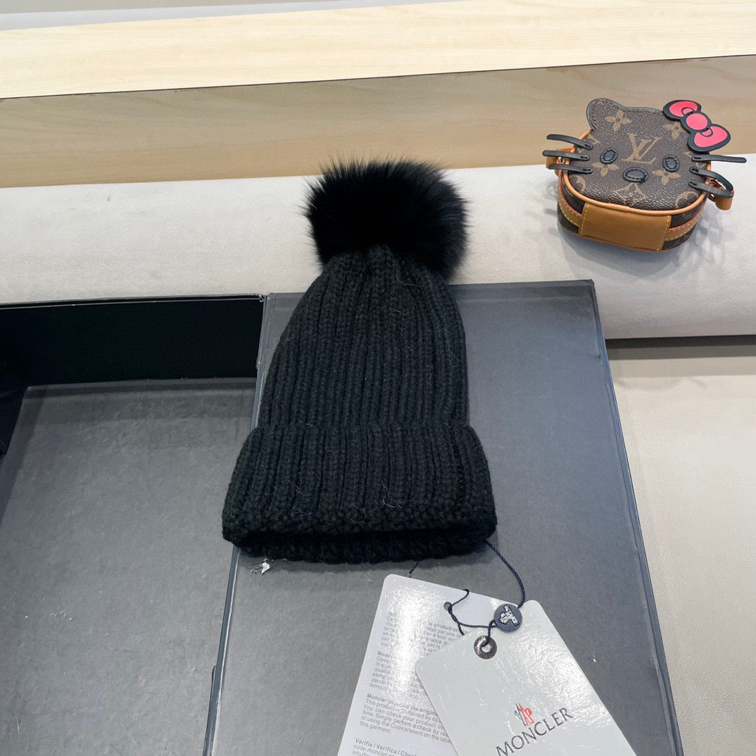 MONCLER -  Moncler Wool Beanie With Pom Pom