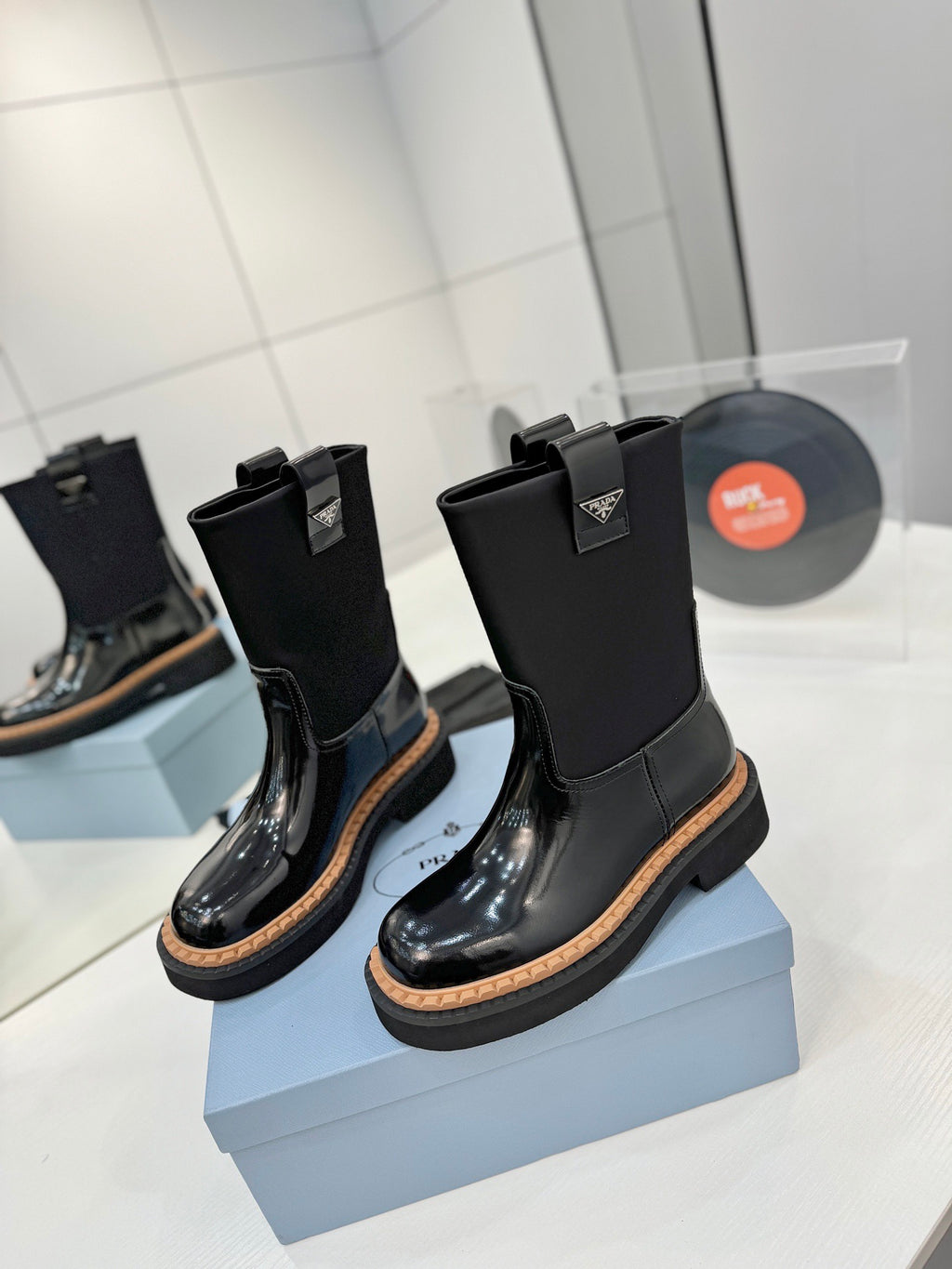 PRADA - Monolith Brushed Leather Chelsea Boot
