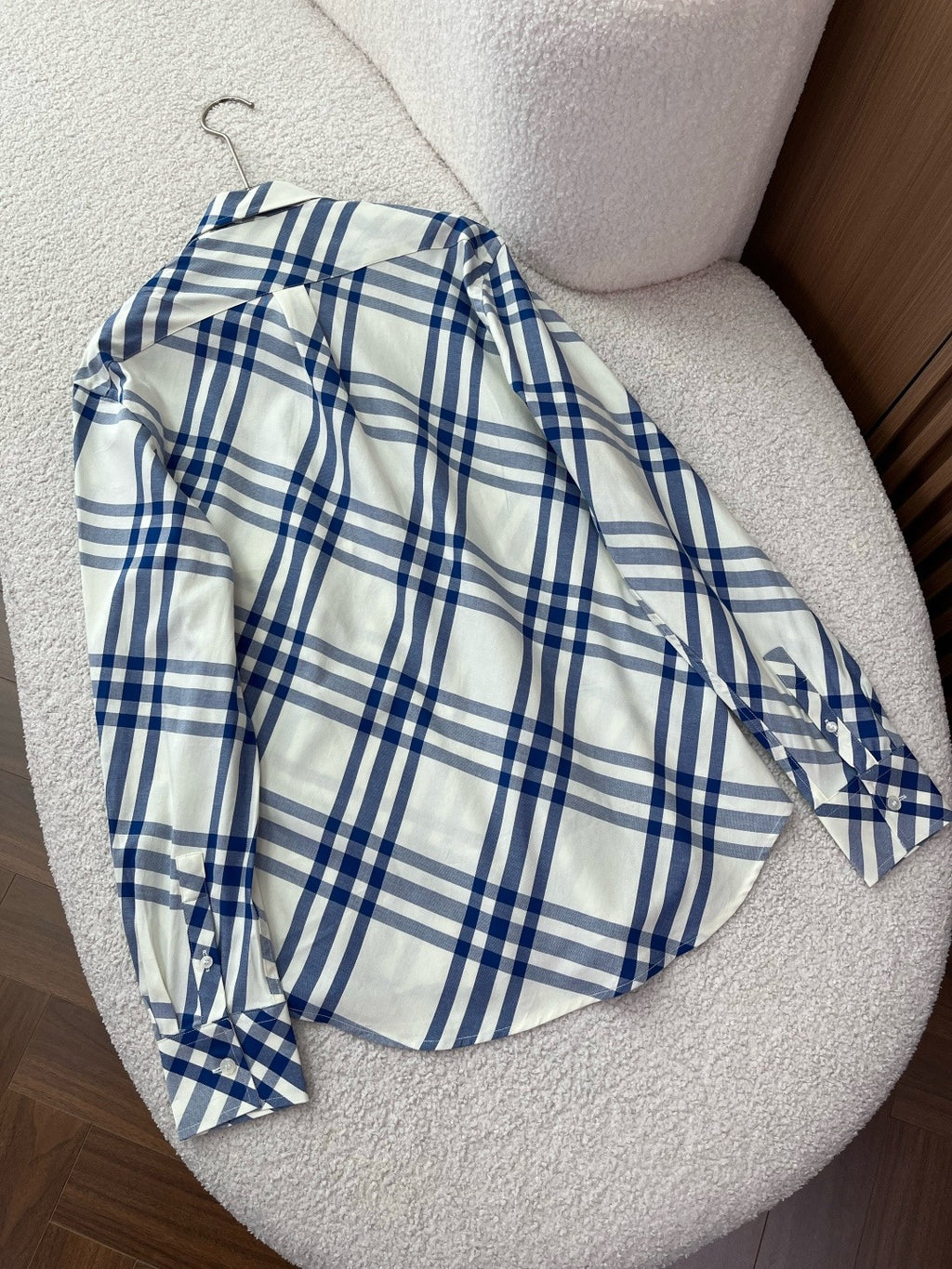 BURBERRY - Slim Fit Check Cotton Poplin Shirt