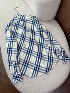 BURBERRY - Slim Fit Check Cotton Poplin Shirt