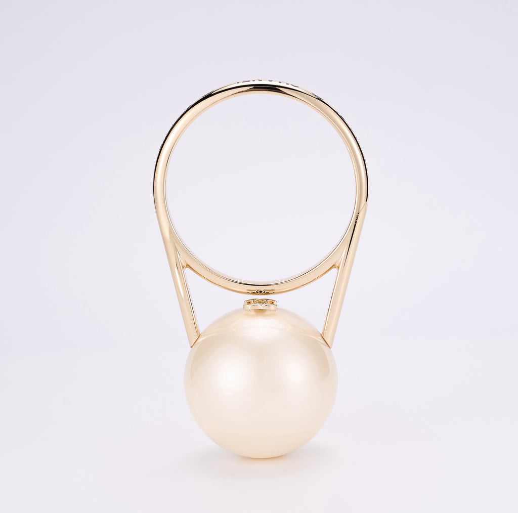CHANEL - Cruise Pearled Cylinder Minaudière with Gold Handle