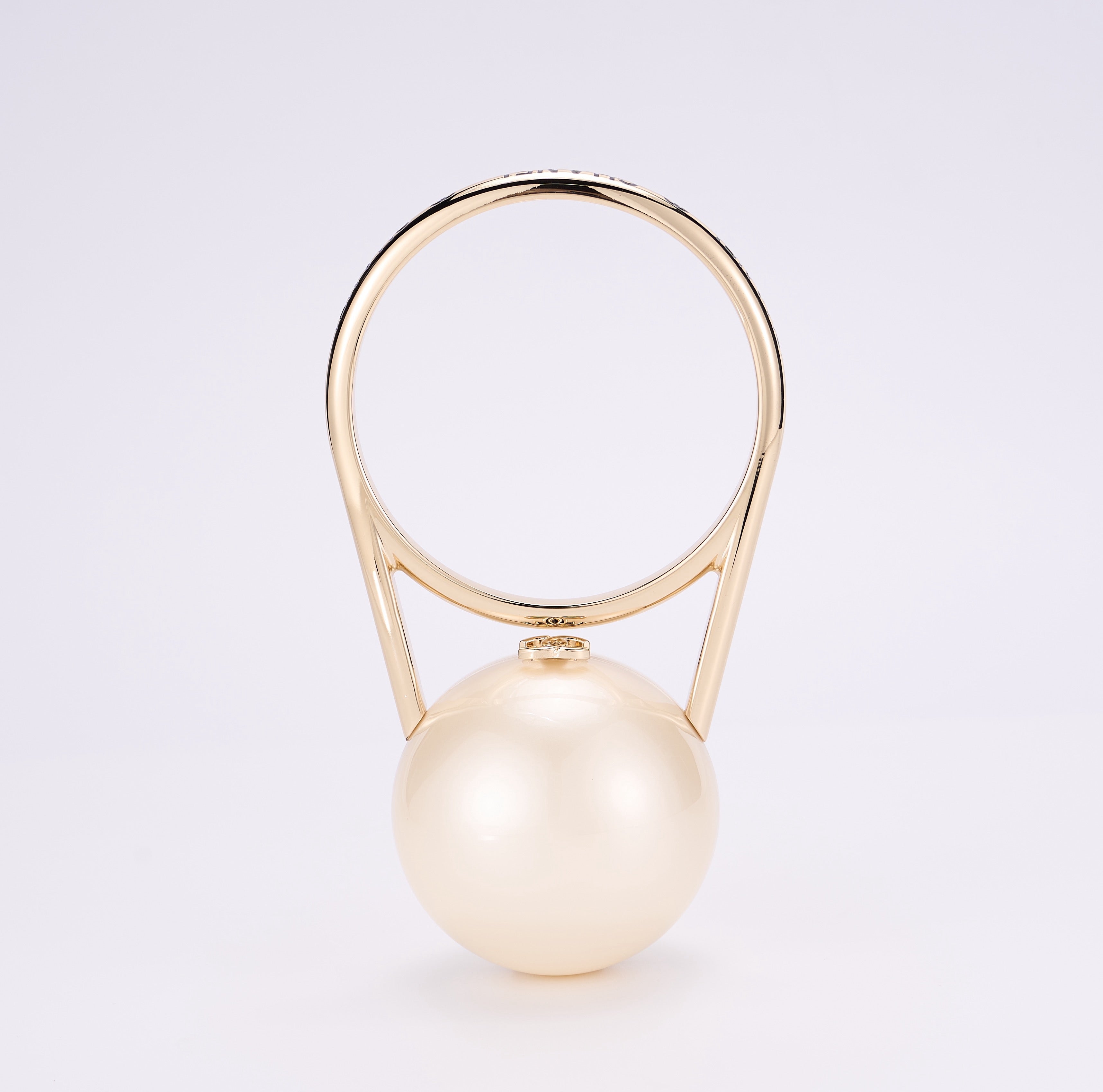 CHANEL - Cruise Pearled Cylinder Minaudière with Gold Handle