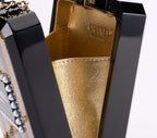 CHANEL - Chanel Balck/Gold Plexiglass Perfume Bottle Evening Bag