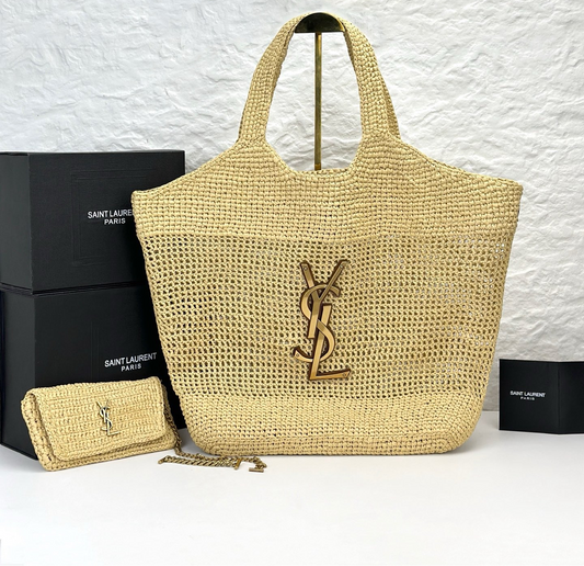 SAINT LAURENT -  Icare in Raffia