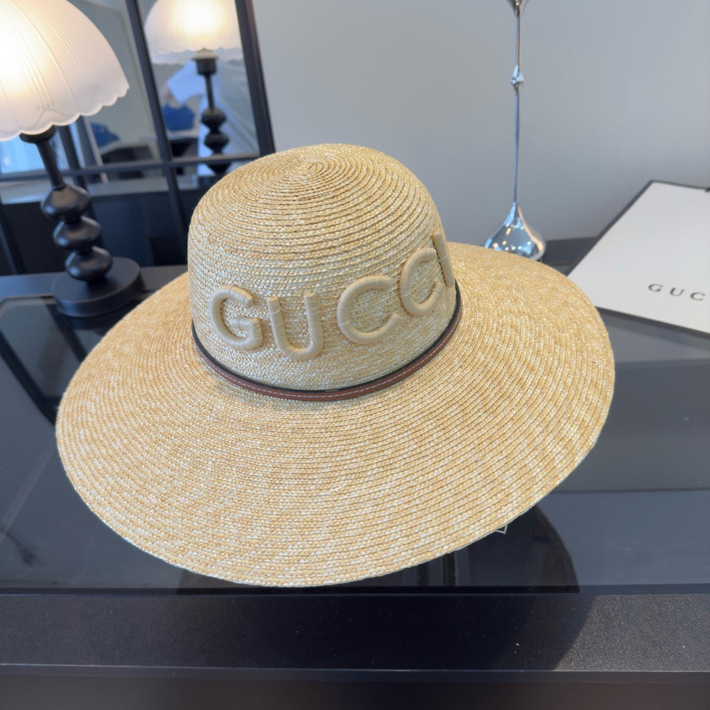 GUCCI - trimmed raffia sun hat